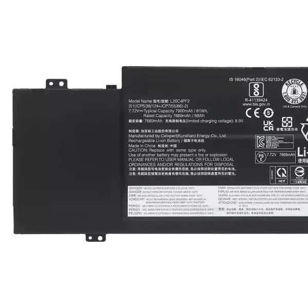 ⁦بطارية الكمبيوتر المحمول LENOVO L20C4PF2 L20D4PF2 L20M4PF2⁩ - الصورة ⁦3⁩