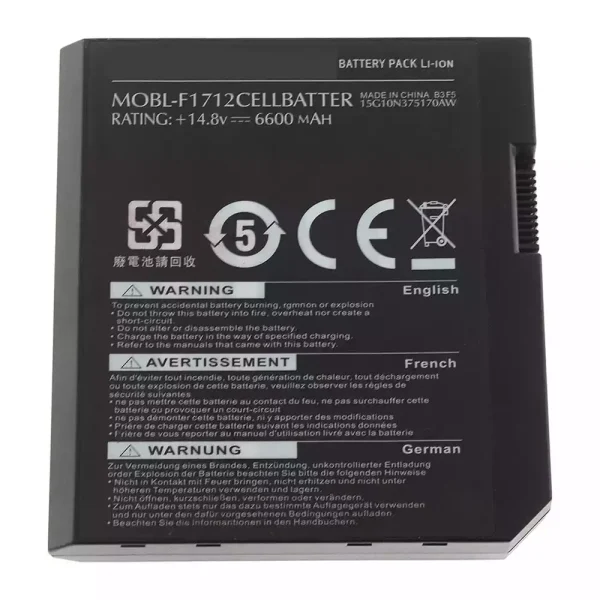 بطارية الكمبيوتر المحمول DELL Alienware M17x L062056 MOBL-F1712CELL