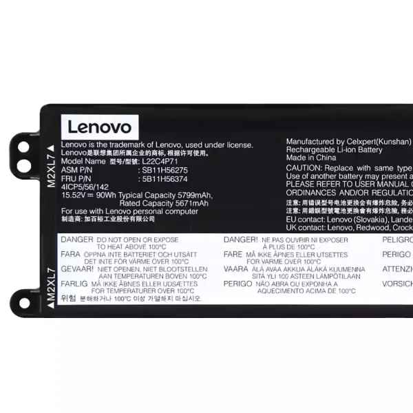 ⁦بطارية الكمبيوتر المحمول LENOVO L22C4P71 L22M4P71⁩ - الصورة ⁦3⁩