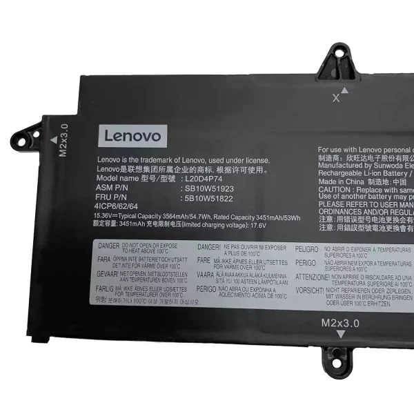 ⁦بطارية الكمبيوتر المحمول LENOVO L20M4P74 L20C4P74⁩ - الصورة ⁦2⁩