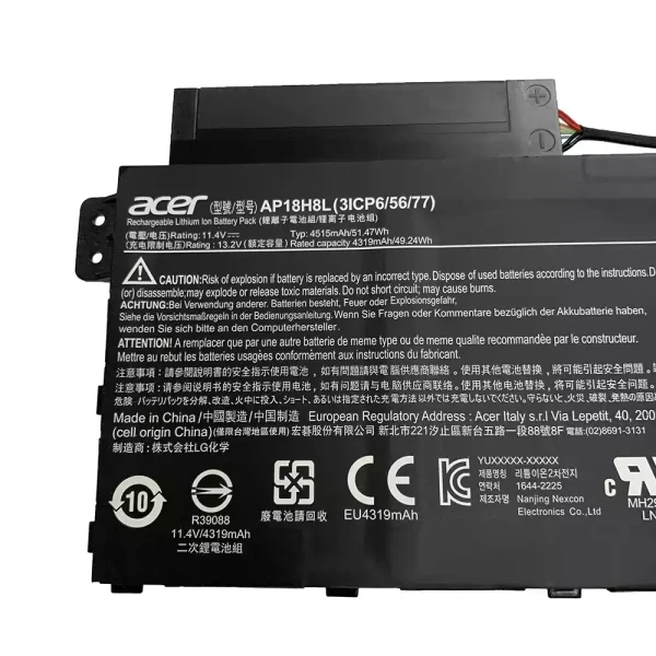 ⁦بطارية الكمبيوتر المحمول ACER AP18H18L⁩ - الصورة ⁦2⁩