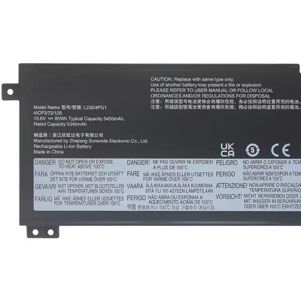⁦بطارية الكمبيوتر المحمول LENOVO L23N4PG1 L23X4PG1 L23D4PG1⁩ - الصورة ⁦3⁩