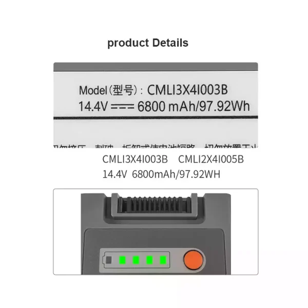 ⁦بطارية بديلة لـ COMEN CMLI2X4I005B CMLI2X4I002B⁩ - الصورة ⁦4⁩