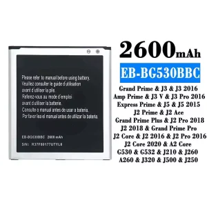 بطارية الهاتف الذكي EB-BG530BBC ينطبق على Samsung J3/J3 2016/J3 Pro 2016/J5/J5 2015