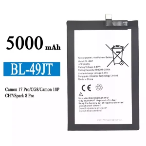 بطارية الهاتف الذكي BL-49JT  ينطبق على Tecno Camon 17 Pro / Camon 18P / Spark 8 Pro