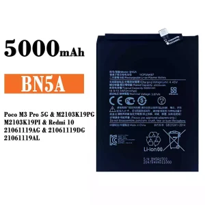 بطارية الهاتف الذكي BN5A ينطبق على Xiaomi Poco M3 Pro 5G / Redmi 10