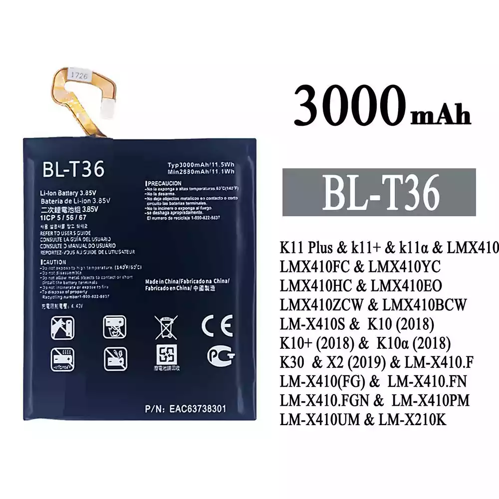 بطارية الهاتف الذكي BL-T36 ينطبق على LG K11 Plus /K10 / K10+